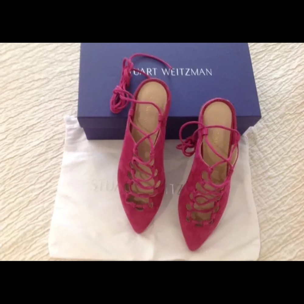 Stuart Weitzman Stringdown Pointed Toe Lace Ups